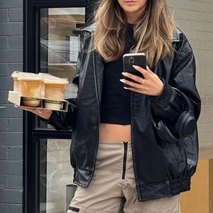 Faux leather jacket